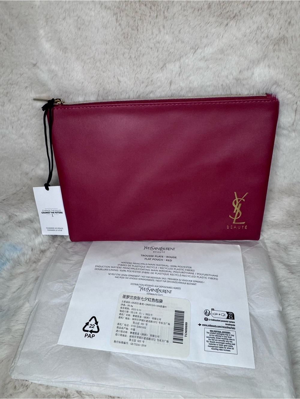 Yves Saint Laurent Leather Pouch in Raspberry ‼️No Box‼️